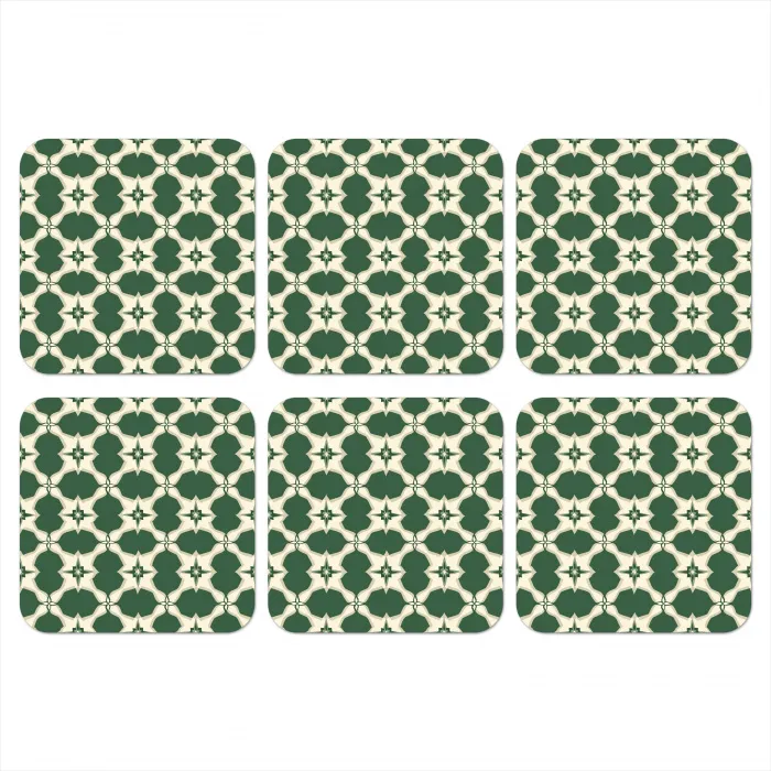 Tegel - Klassiek - Groen onderzetter kurk middel 366 -3d