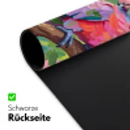 Papagaai - Hibiscusbloemen - Kleurrijk Muismat XXL klein -ysfeer2_duits