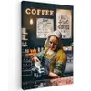 Melkmeisje - Barista - Koffie - Vintage - Kunst - Abstract - Schilderij - Oude meesters canvas 2cm klein -z3d