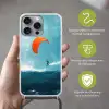Kitesurfer - Oranje - Zee - Lucht Hoesje iPhone 16 Pro Max met koord klein -sfeer2_NL