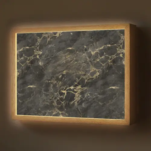 Zwart - Marmer - Goud - Nerf Light Box met batterij (Wandlamp) middel 907 -z3d_website