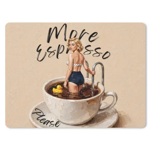 More espresso - Koffie - Eend muismat rubber klein -3d
