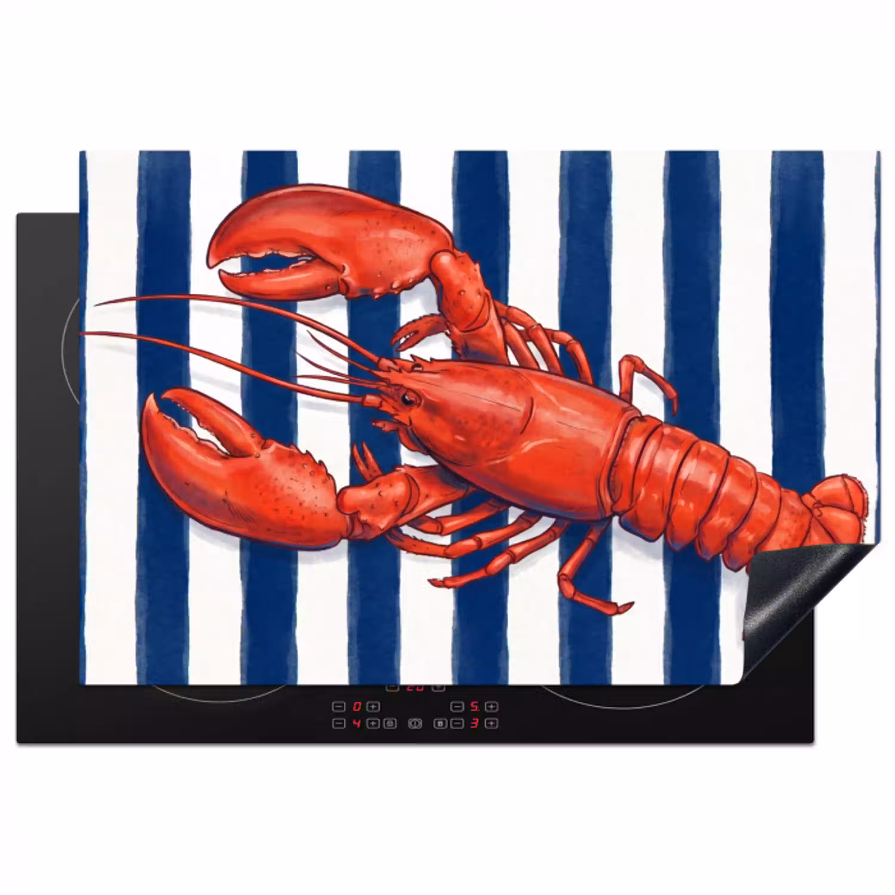 Schaaldier - Kreeft - Marine - Illustratie - Rood Inductie beschermer vinyl 3mm klein -3d