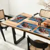 Kerstman - Rendier - Kerst - Sneeuw Placemat vinyl groot -zzsfeer4_Kitchenyeah-website