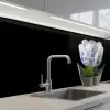 Tulp - Patroon - Blauw keuken achterwand 2 middel -3d_schuin