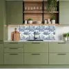 Huizen - Bomen - Water - Vogels - Blauw keuken achterwand 2 middel 871 -sfeer3
