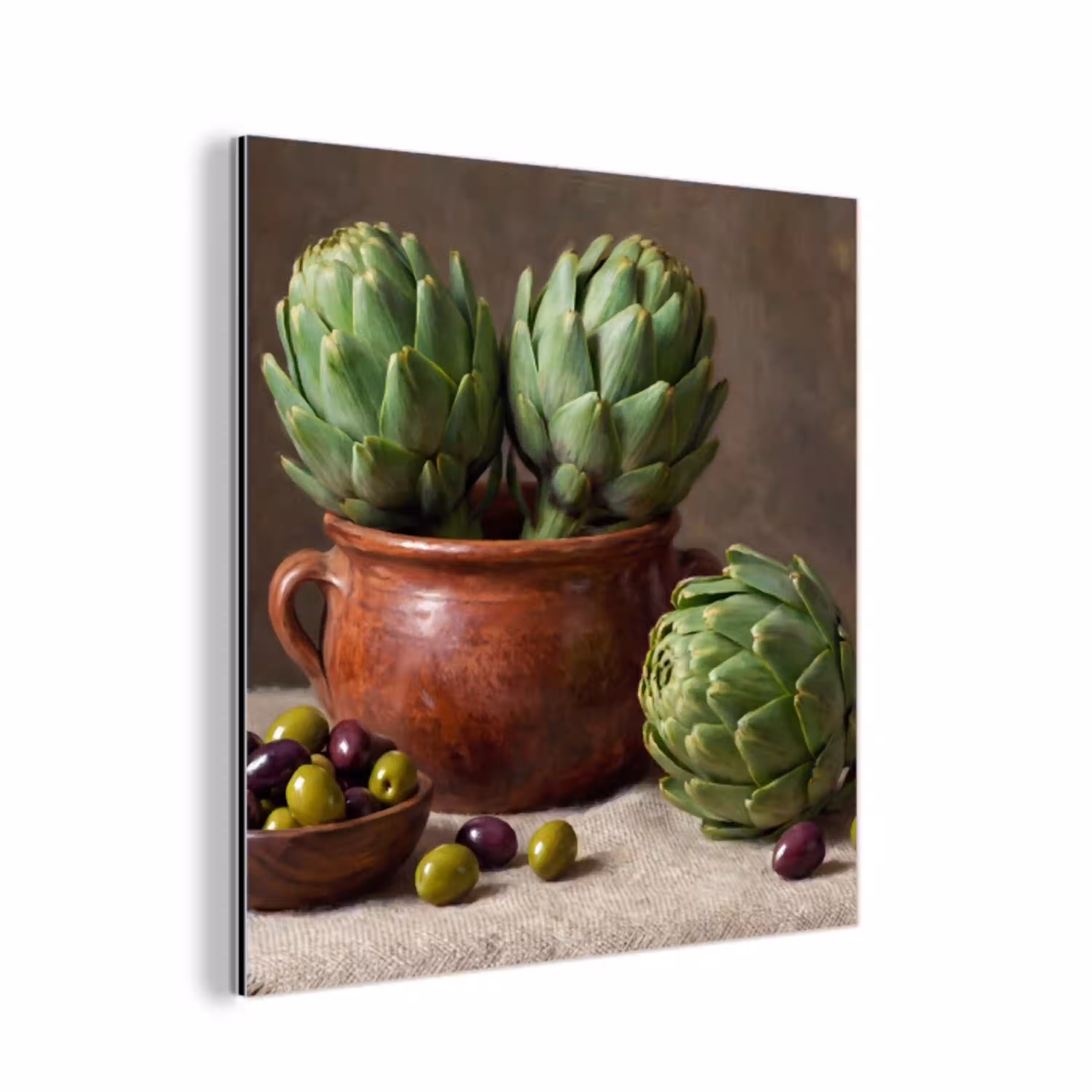 Artisjokken - Olijven - Eten aluminium wit klein -3d