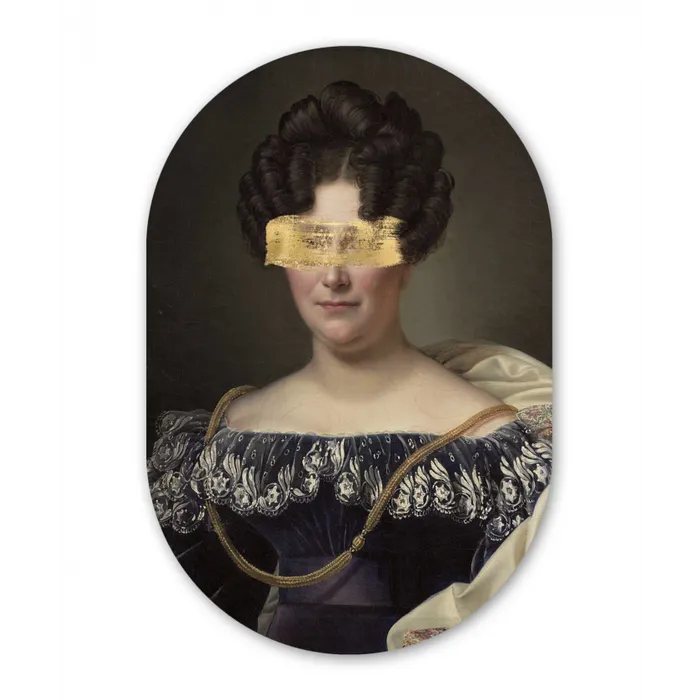 Johanna Henriette Engelen - Dubois Drahonet - Goud Wandcirkel Ovaal Forex klein -3d