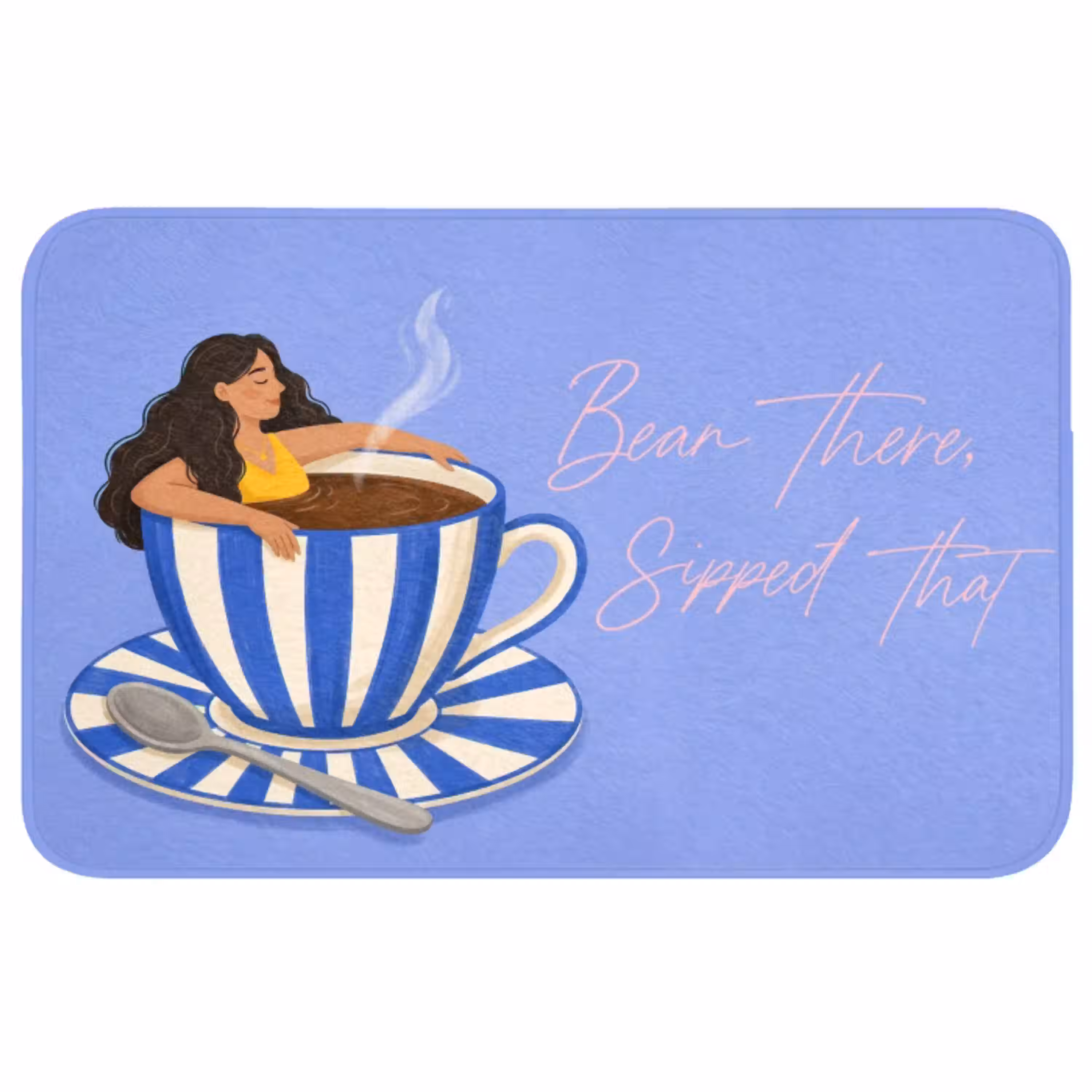 Mok - Koffie - Vrouw - Paars Badmat middel -3d