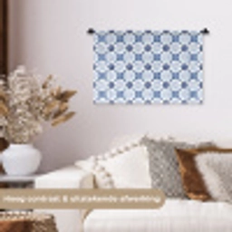 Patroon - Tegel - Blauw Wandkleed katoen klein 269 -sfeer1