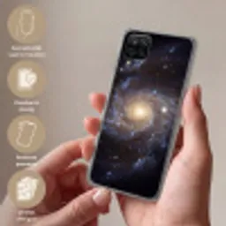 Kosmos - Sterrenstelsel - Donker Telefoonhoesje Samsung Galaxy A12 klein -sfeer3_NL