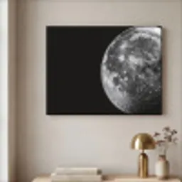 Close-up - Maan - Wit - Textuur Textielframe - compleet frame klein -sfeer2