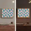 Blauw - Vlakken - Patroon - Hartjes Light Box met batterij (Wandlamp) middel 907 -sfeer3