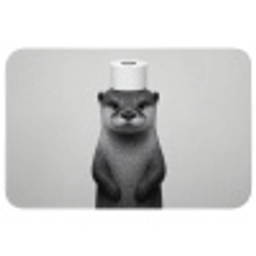 Otter - WC rol - Zwart - Wit Badmat klein -3d