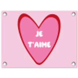 Hart - Frans - Valentijn - Roze tuinposter los doek klein -3d
