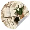 Boek - Illustratie - Tulpen - Koffie Wandcirkel behangsticker klein -3d