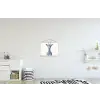 Giraffe - Delfts blauw - Dieren - Minimalistisch textielposter latten blank klein -kinderkamer