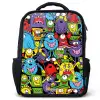 Monsters met Felle Kleuren Rugzak - Zwart middel -3d