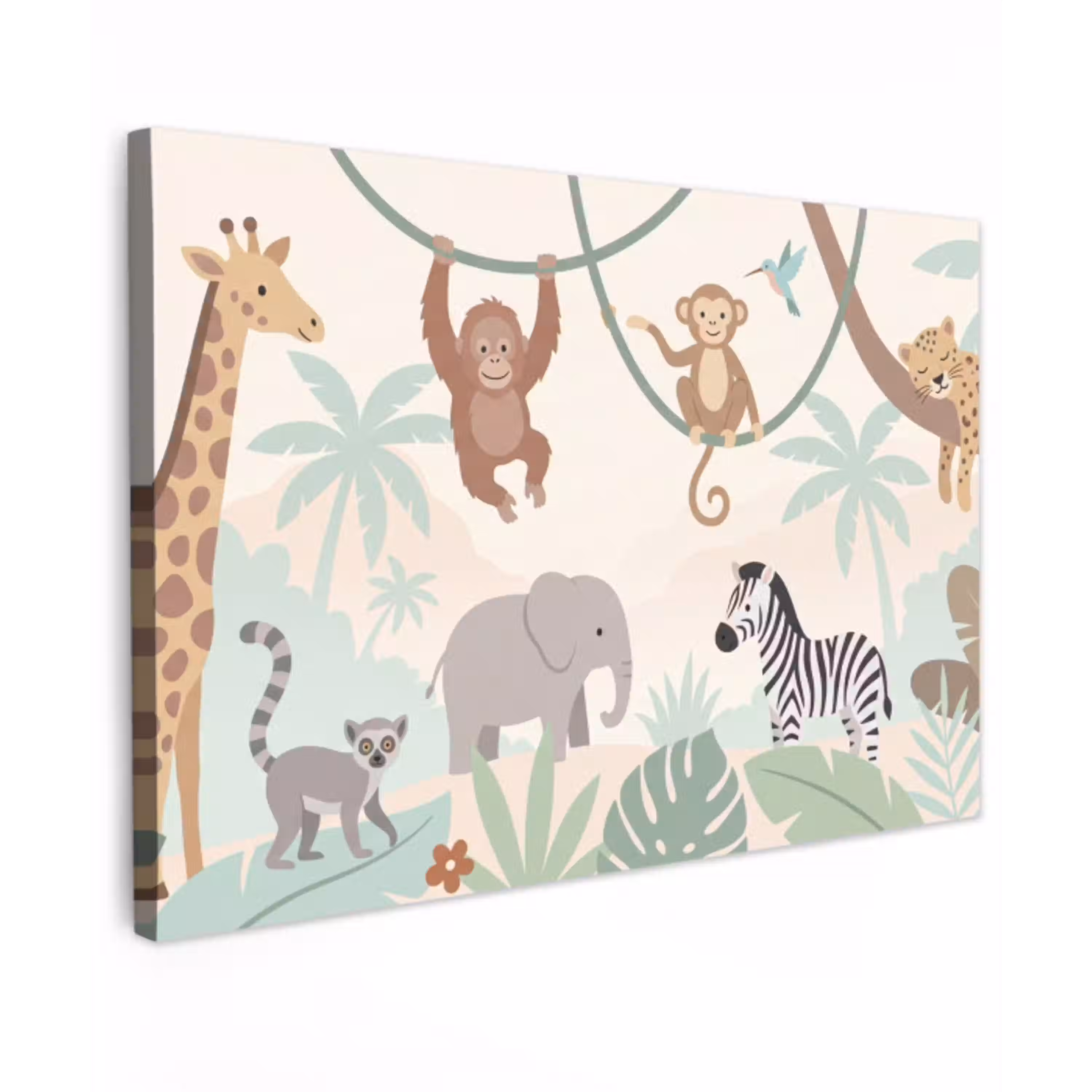 Jungle - Dieren - Groen Tuinposter op houten frame 2 cm dik klein -3d