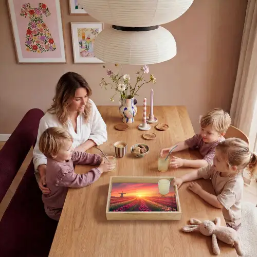 Windmolen - Zonsondergang - Landschap Dienblad Rechthoek middel -sfeer4