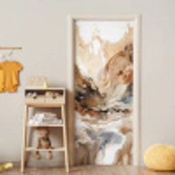 Abstract - Kunst - Verf - Beige - Modern deurposter klein -sfeer4