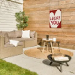 Lucky - Hart - Rood Tuinposter op houten frame 2 cm dik klein -sfeer2
