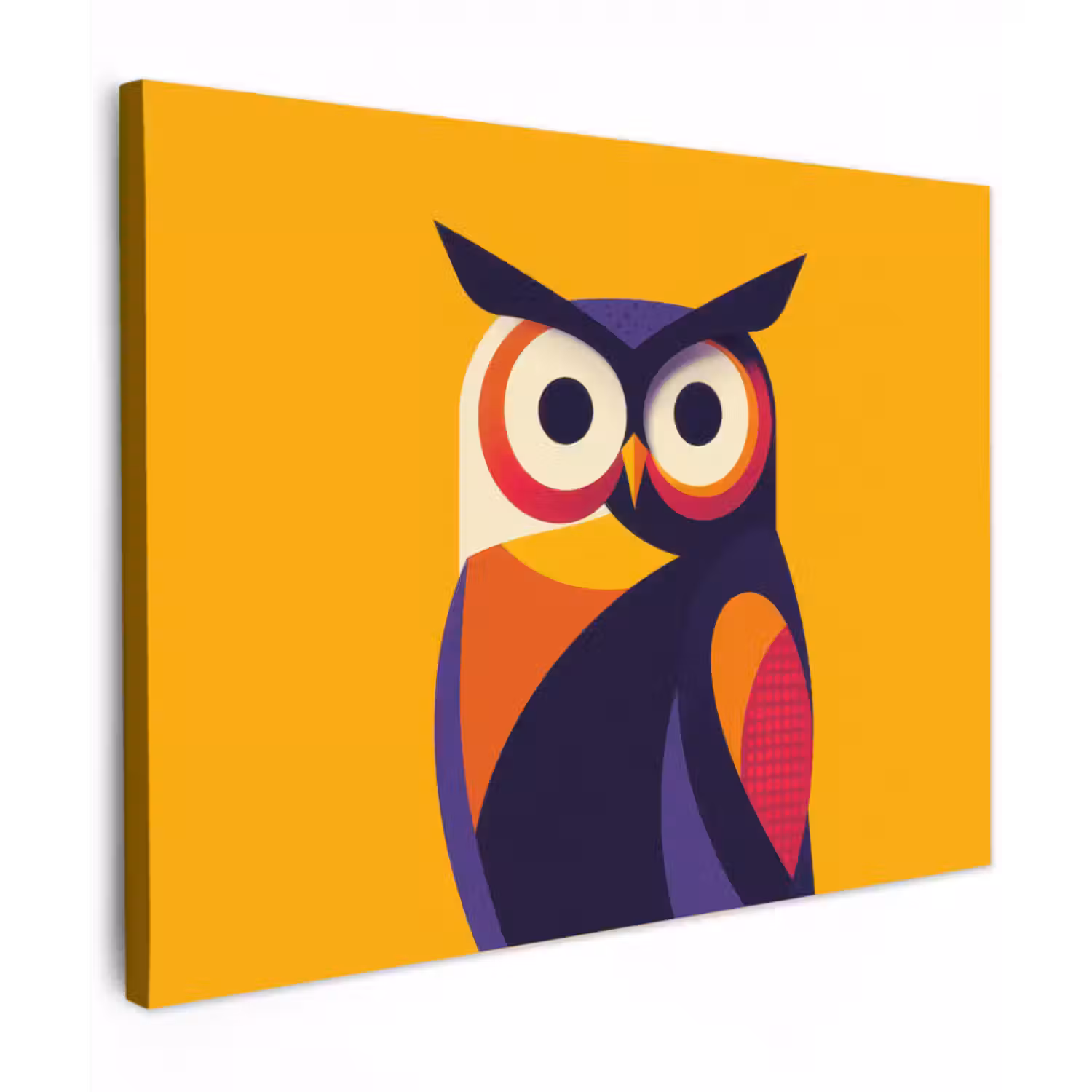 Canvas schilderij - Uil - Grafisch - Kleurrijk - Ogen