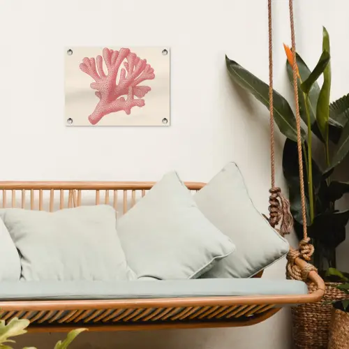 Koraal - Stipjes - Roze tuinposter los doek klein -sfeer7