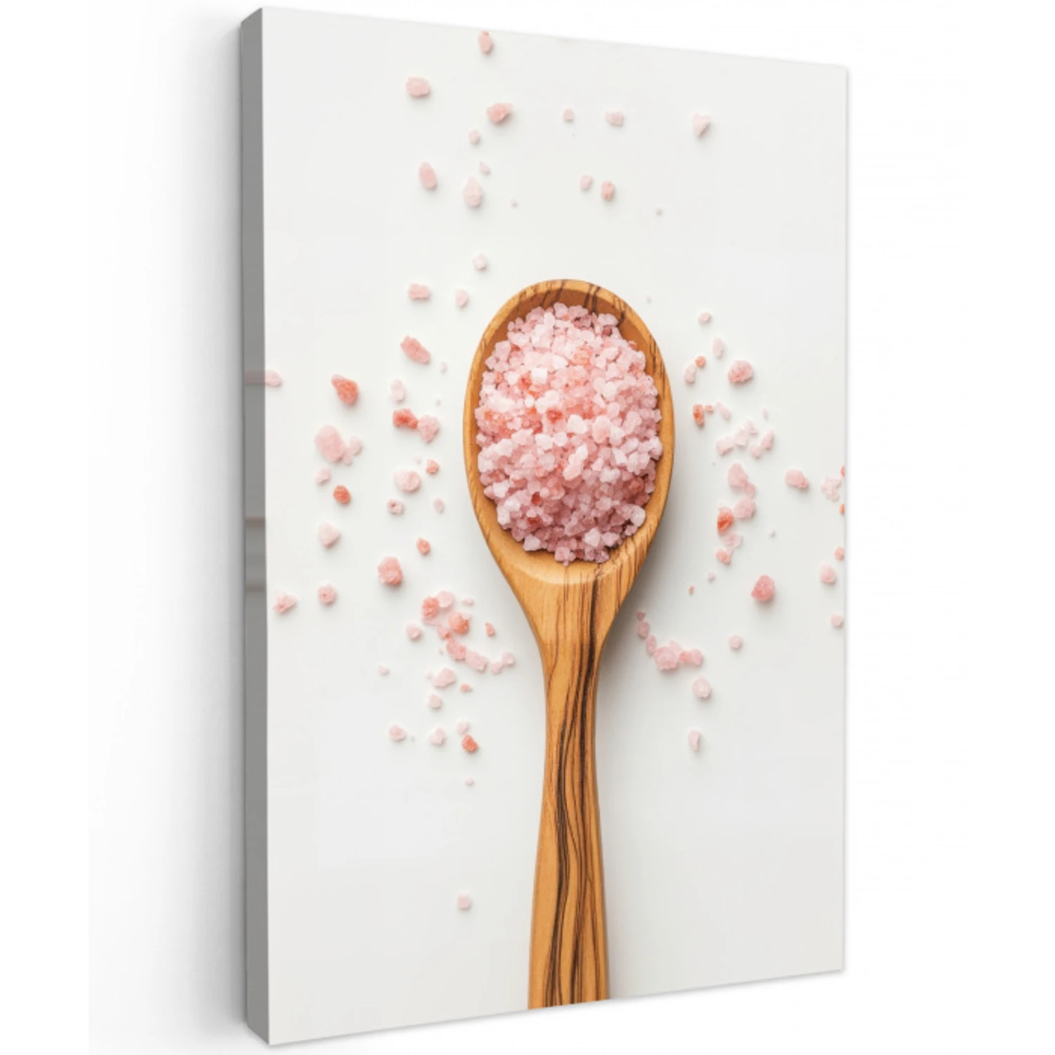 Lepel - Zout - Roze Tuinposter op houten frame 2 cm dik middel -3d