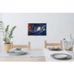 Ruimte - Zonnestelsel - Blauw Muursticker klein -eettafel