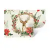 Kerstkrans - Hert - Hulst - Rood Muursticker klein -3d