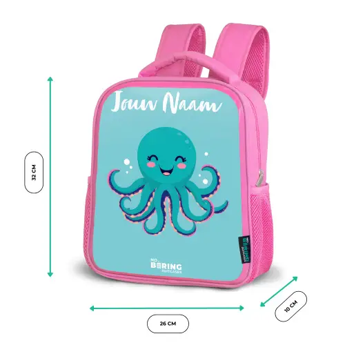 Octopus - Water - Blauw Kinderrugzak - Roze middel -productfoto_formaten