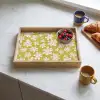 Bloemen - Roze - Getekend - Patroon Dienblad Rechthoek middel -sfeer2