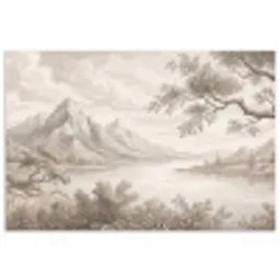 Landschap - Bergen - Meer - Natuur poster papier klein -3d