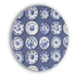 Borden - Floraal - Blauw Akoestische PET Vilt - Rond klein 838 -3d