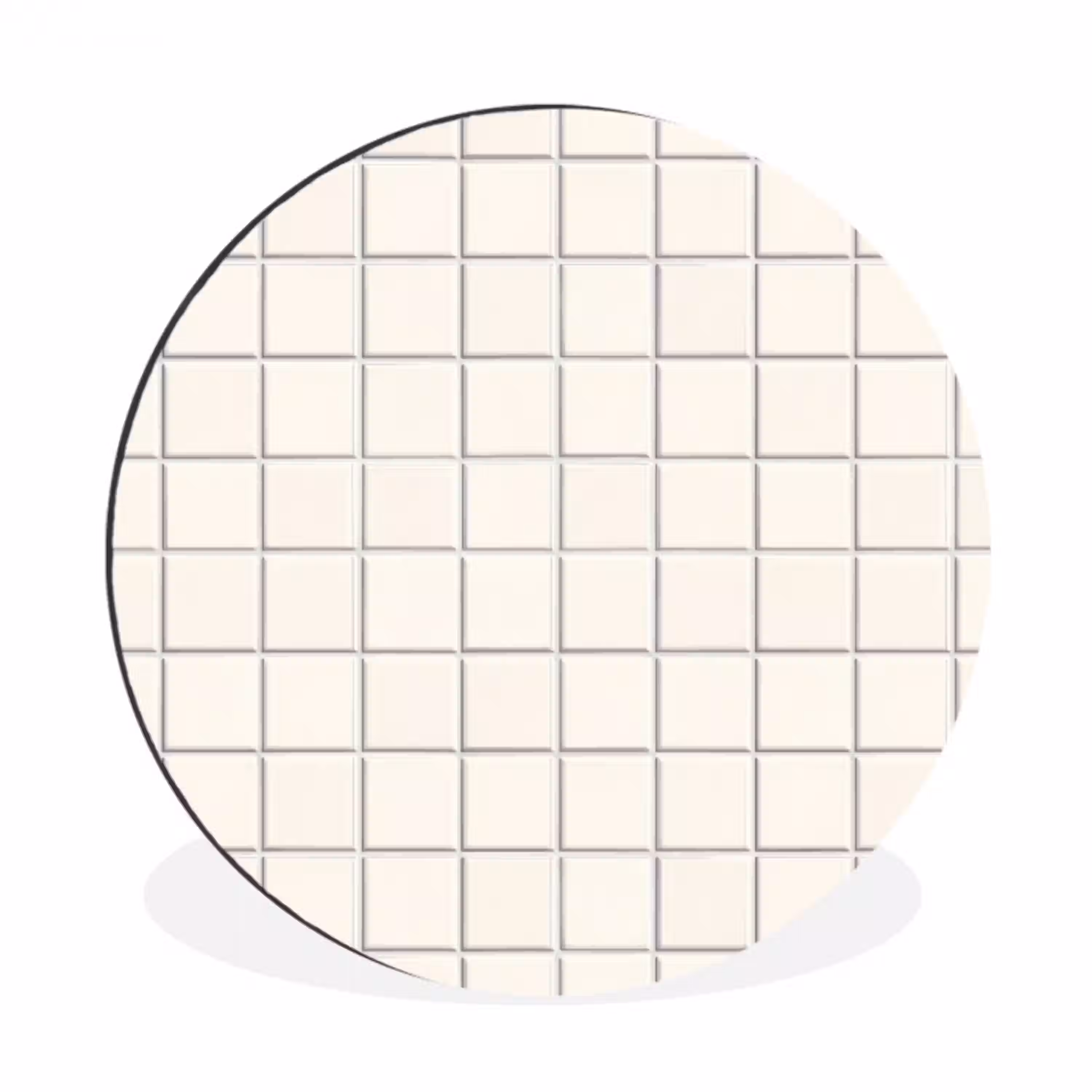 Patroon - Tegels - Wit Wandcirkel aluminium klein 190 -3d