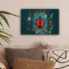 Bloemen - Lieveheersbeestje - Hartje - Rood canvas 2cm klein -sfeer1