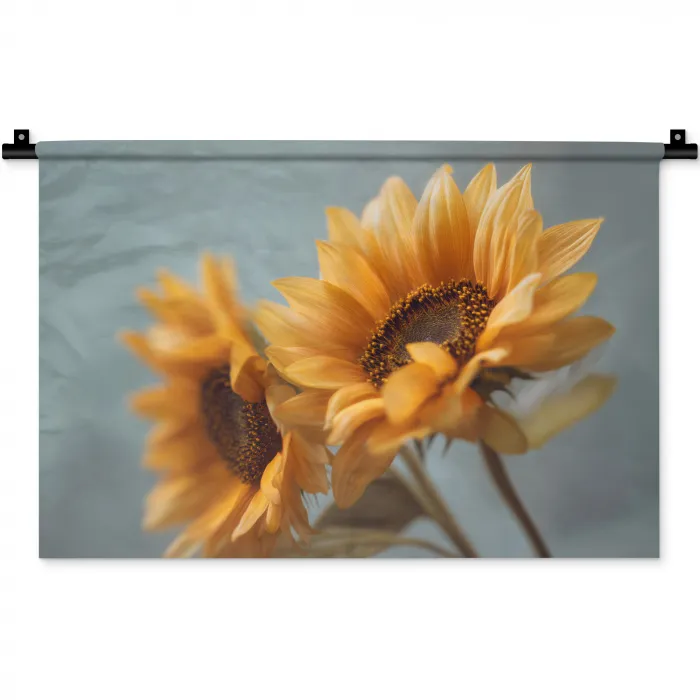 Zonnebloemen - Geel - Wazig Wandkleed katoen klein -zz3d