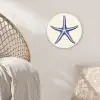 Blauwe zeester - Minimalistisch - Beige Wandcirkel kunststof plaat 5mm dik klein -sfeer5
