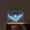 Planeet - Wolken - Sterren - Blauw Light Box met batterij (Wandlamp kind) middel -sfeer1_kind