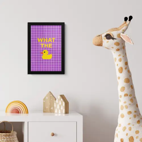 Tekst - Eend - Paars fotolijst zwart zonder passe partout klein -usfeer4_kinderkamer