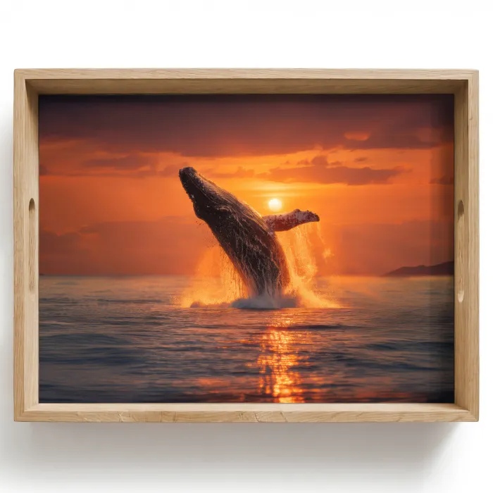 Walvis - Zon - Zee Dienblad Rechthoek middel -z3d_shopping