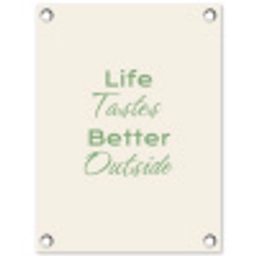 Tekst - Sierlijk - Letters - Groen tuinposter los doek klein -3d
