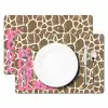 Tekst - Be cool or leave - Roze - Giraffenprint Placemat vinyl groot -zzsfeer2_Kitchenyeah-website
