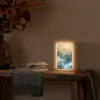 Abstract - Landschap - Bergen - Blauw - Modern Light Box met kabel (Tafellamp) klein -sfeer4