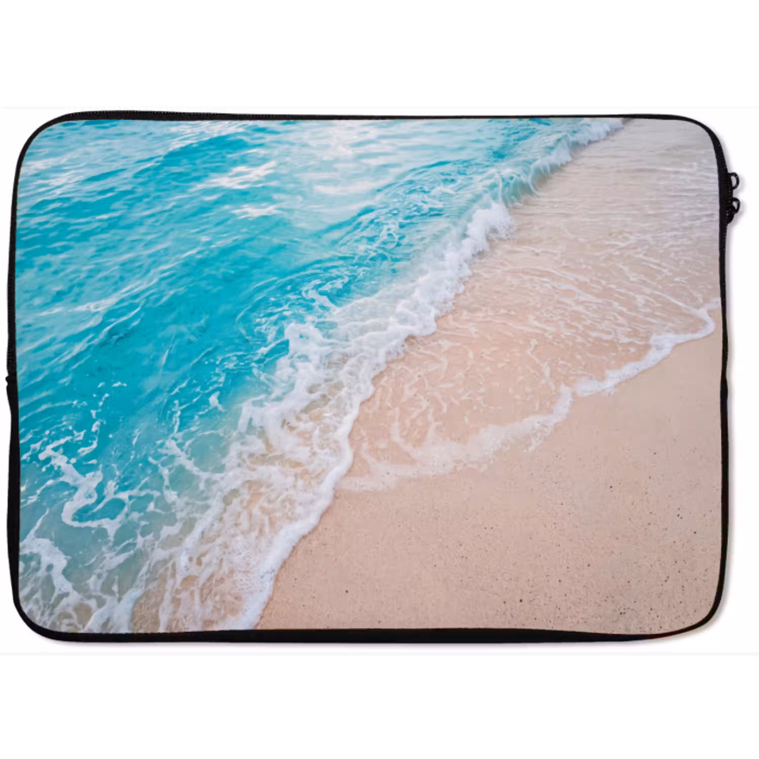 Strand - Zee - Golf - Natuur - Blauw laptophoes neopreen klein -zkaufland3dotto