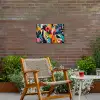 Schilderij - Abstract - Bloemen - Roze Tuinposter op houten frame 2 cm dik klein -sfeer3