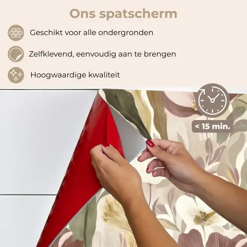 Bloemen - Aquarel - Kleurrijk keuken achterwand spatscherm klein 900 -spatscherm_NL