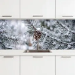 Dennenappel - Tak - Sneeuw - Winter - Sfeervol keuken achterwand 2 middel -3d