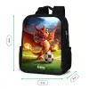 Rode draak voetbalt in zonnig stadion Rugzak - Zwart middel -productfoto_formaten